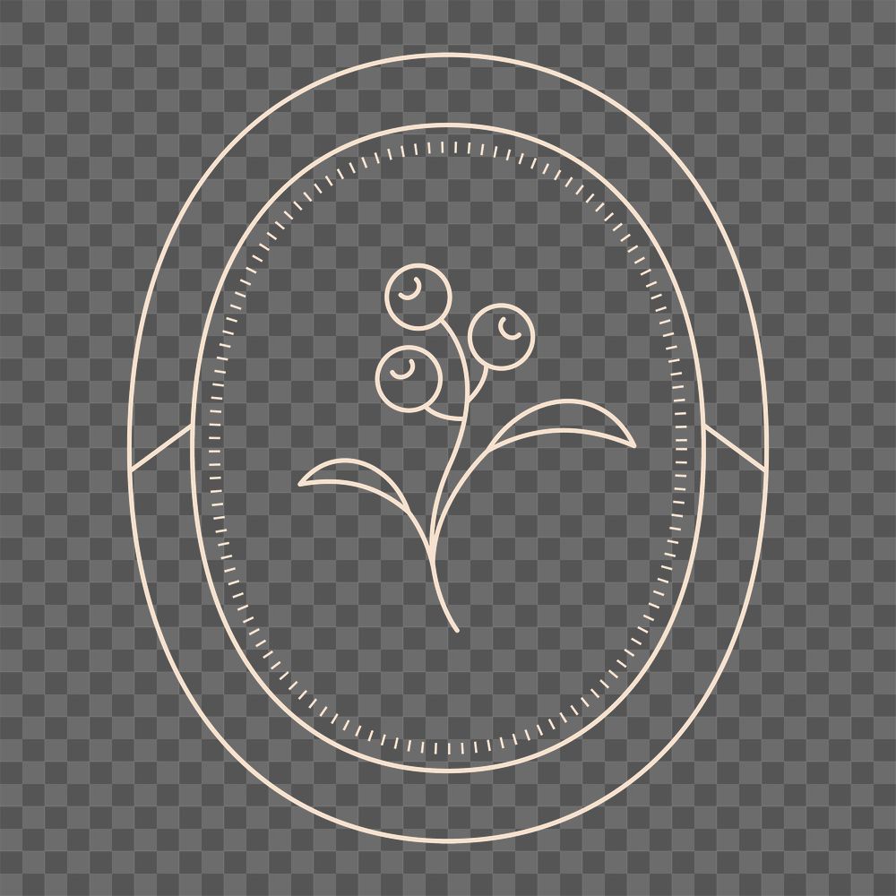 Flower png logo element, aesthetic cream design, clean icon illustration