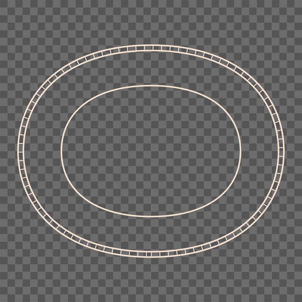 Oval frame png business element, simple style, transparent background