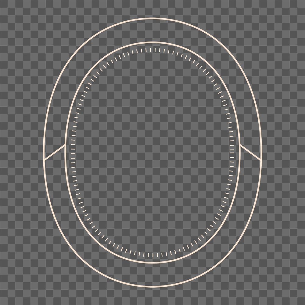 Oval frame png business element, clean style, transparent background