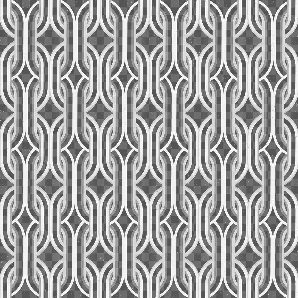 Chain pattern png, seamless abstract transparent background 