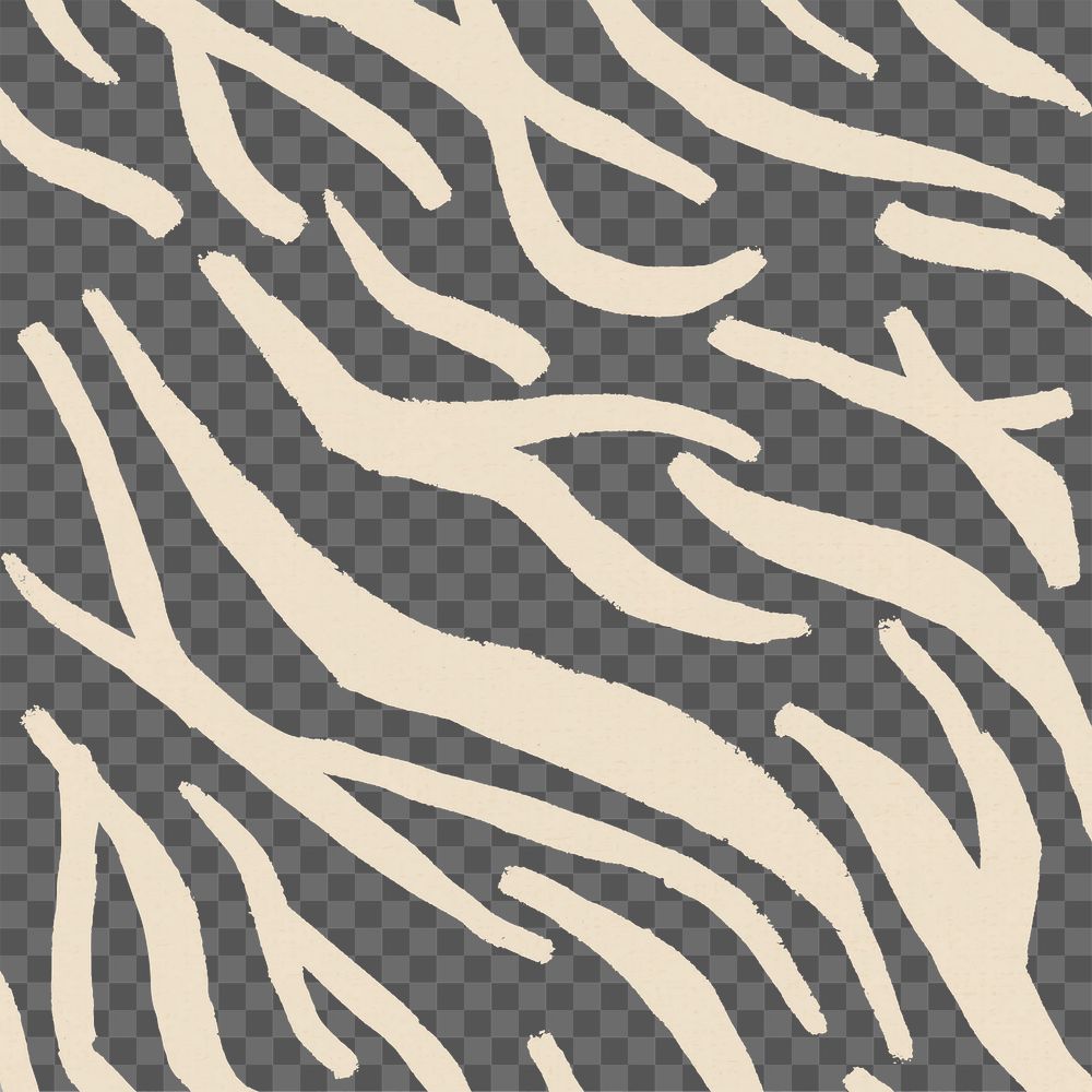 Zebra pattern png transparent background, cream paint style seamless design