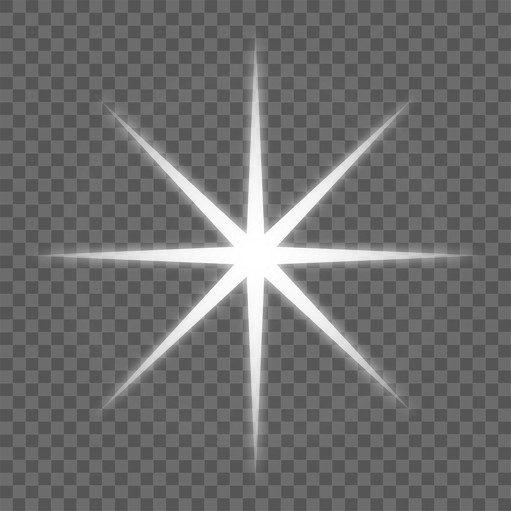 Sparkling star png cartoon, white flat design graphics on transparent background