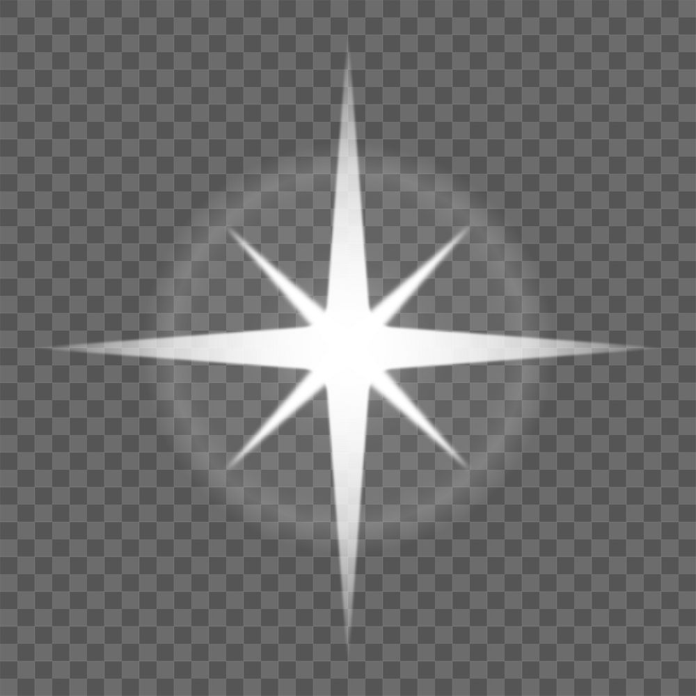 Sparkling star png cartoon, white flat design graphics on transparent background