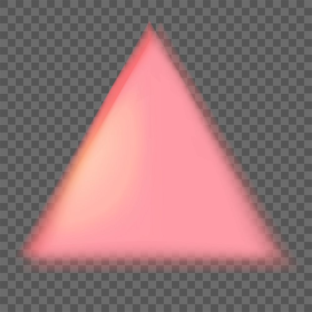 Pink gradient triangle geometric shape png sticker, transparent background 