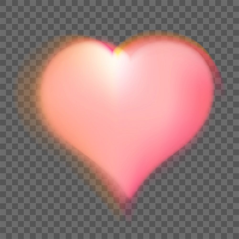 Pink gradient heart png sticker, transparent background
