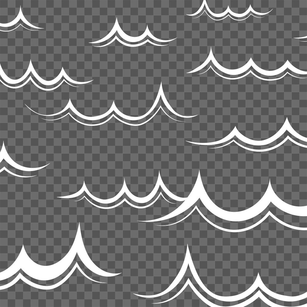 Ocean waves png background white design