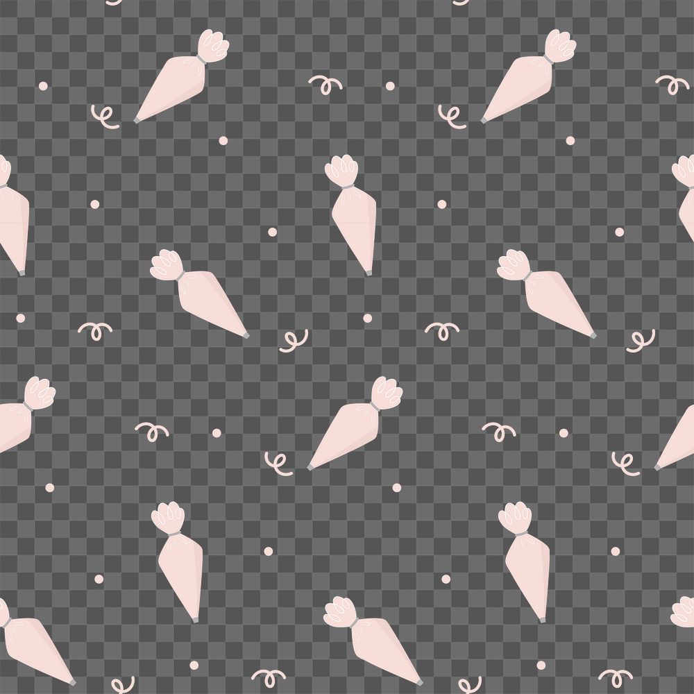 Piping bag pattern png transparent background cute seamless design