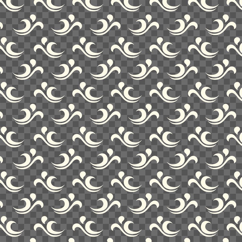 Seamless wave png pattern, transparent background, beige abstract design