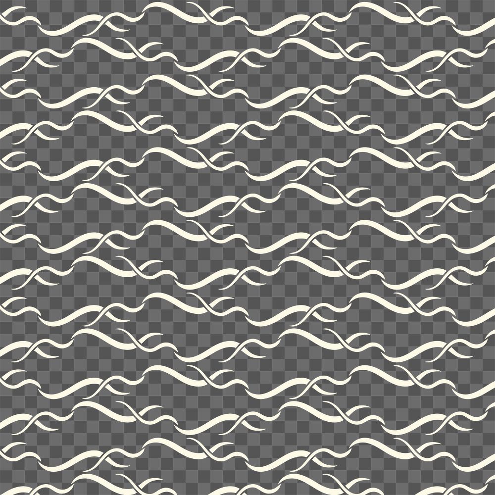 Abstract chain png pattern, transparent background, seamless wave