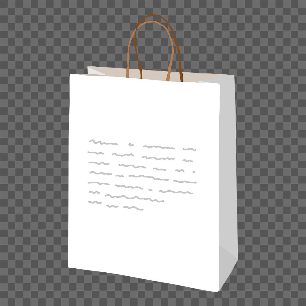 Paper bag png clipart, shopping aesthetic illustration on transparent background
