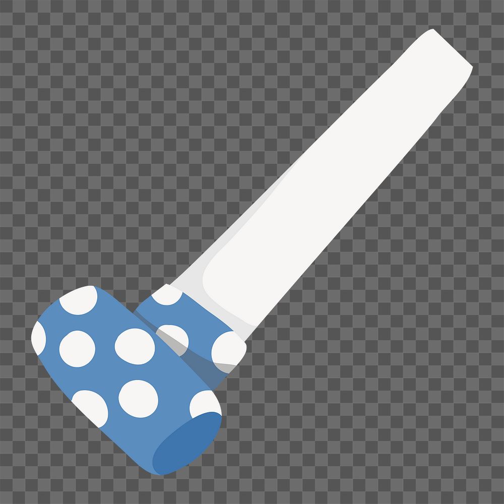 Party blower png sticker, blue polka dots, party element illustration design