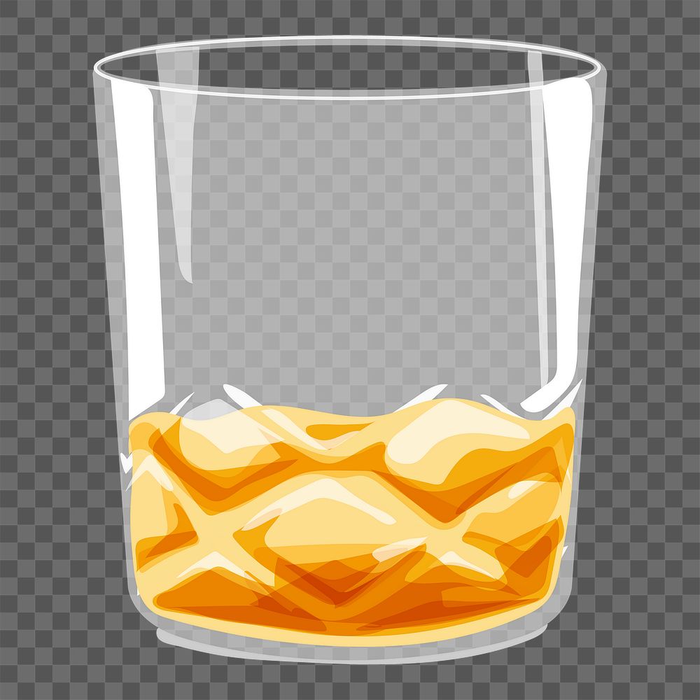 Whisky glass png sticker, drink illustration design