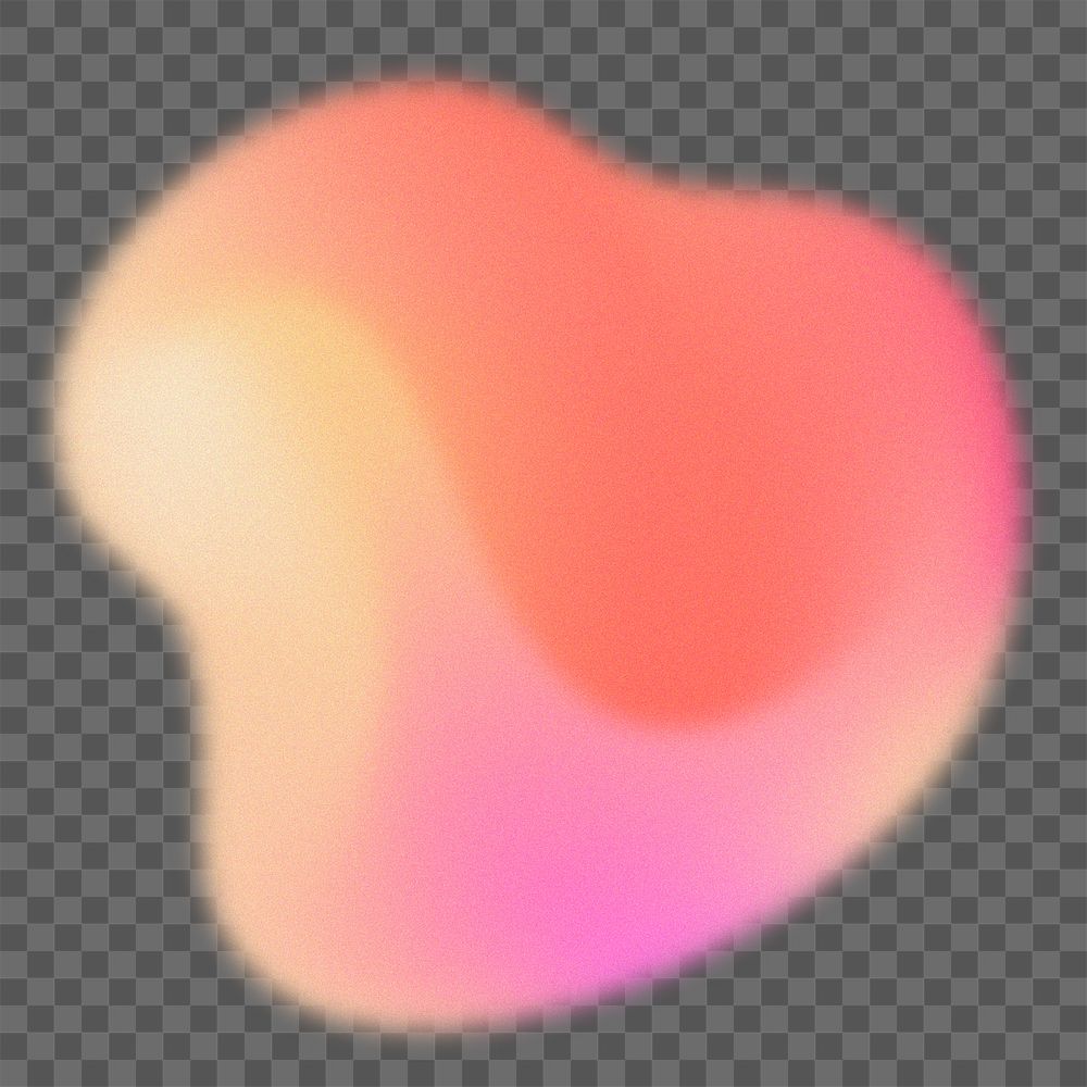 Blob shape png sticker, abstract peach tones gradient design element on transparent background