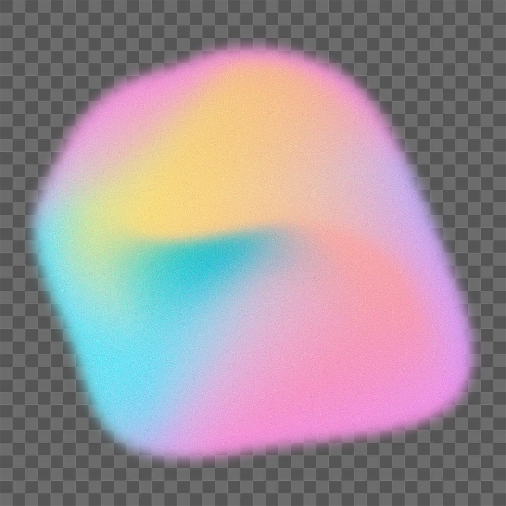 Blob shape png sticker, abstract pastel design transparent background