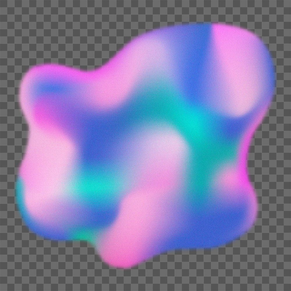 Blob shape png sticker, gradient design element on transparent background