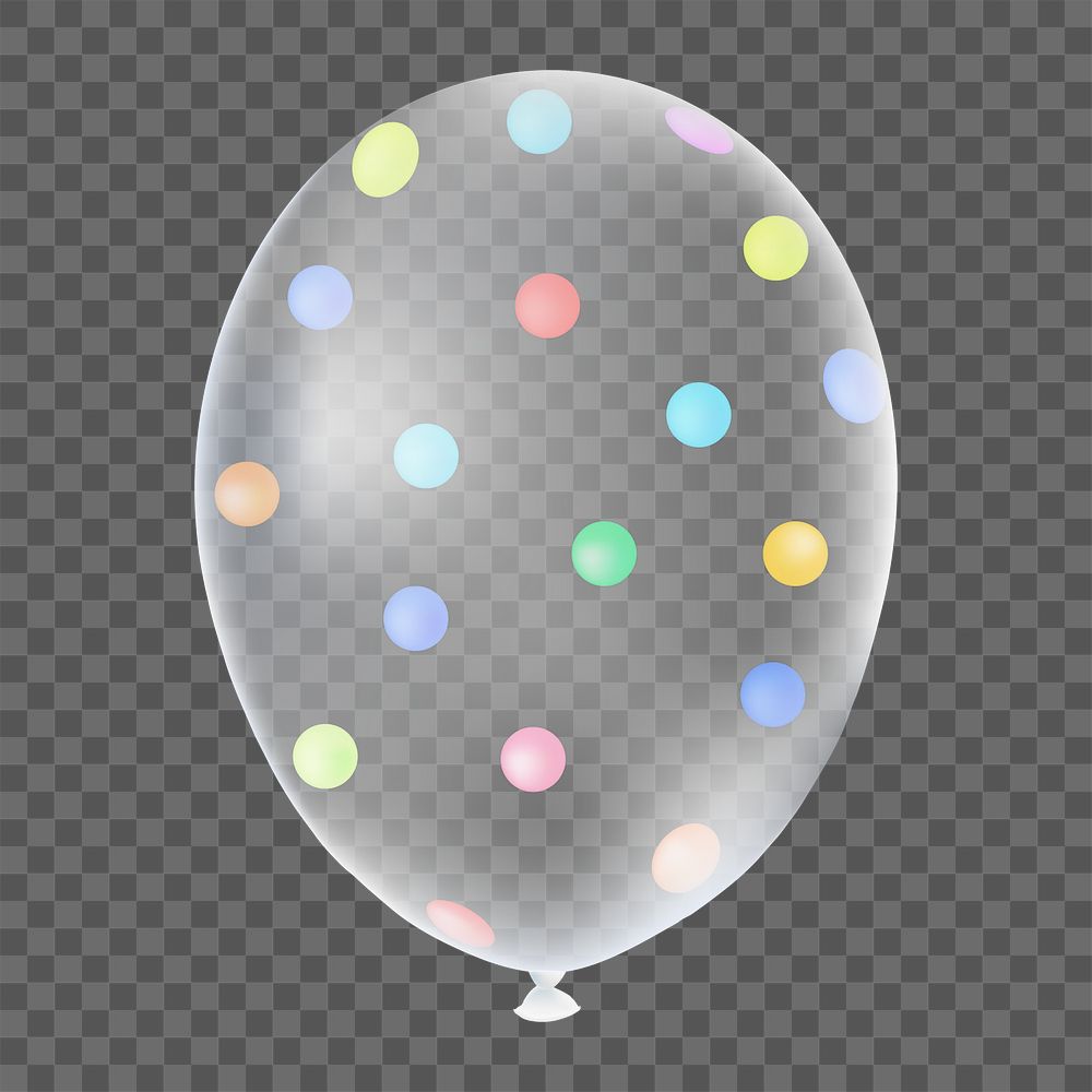 Polkadot balloon png sticker, transparent background