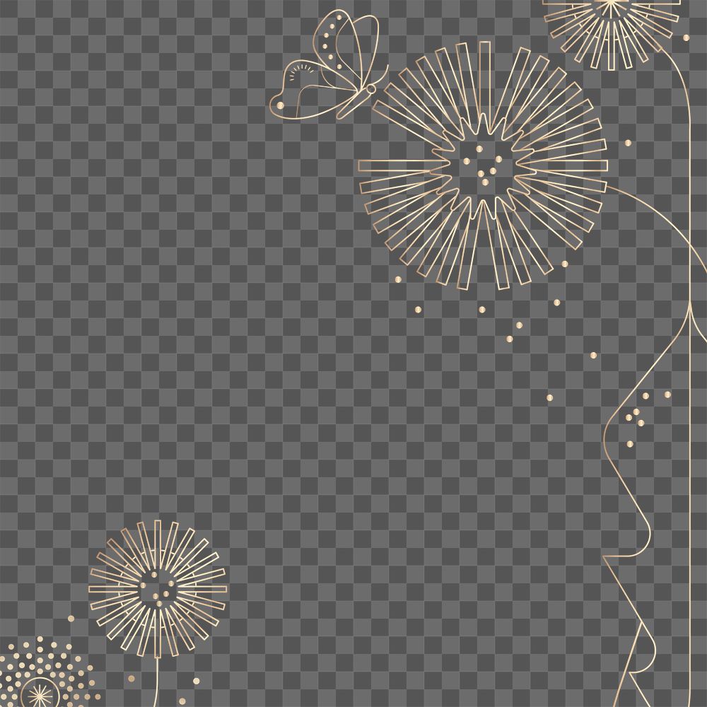 Dandelion border png sticker design, botanical aesthetic, transparent background