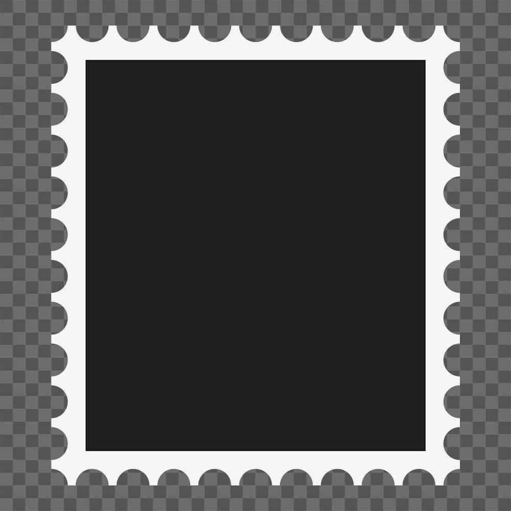 Postage frame png sticker, blank space design on transparent background