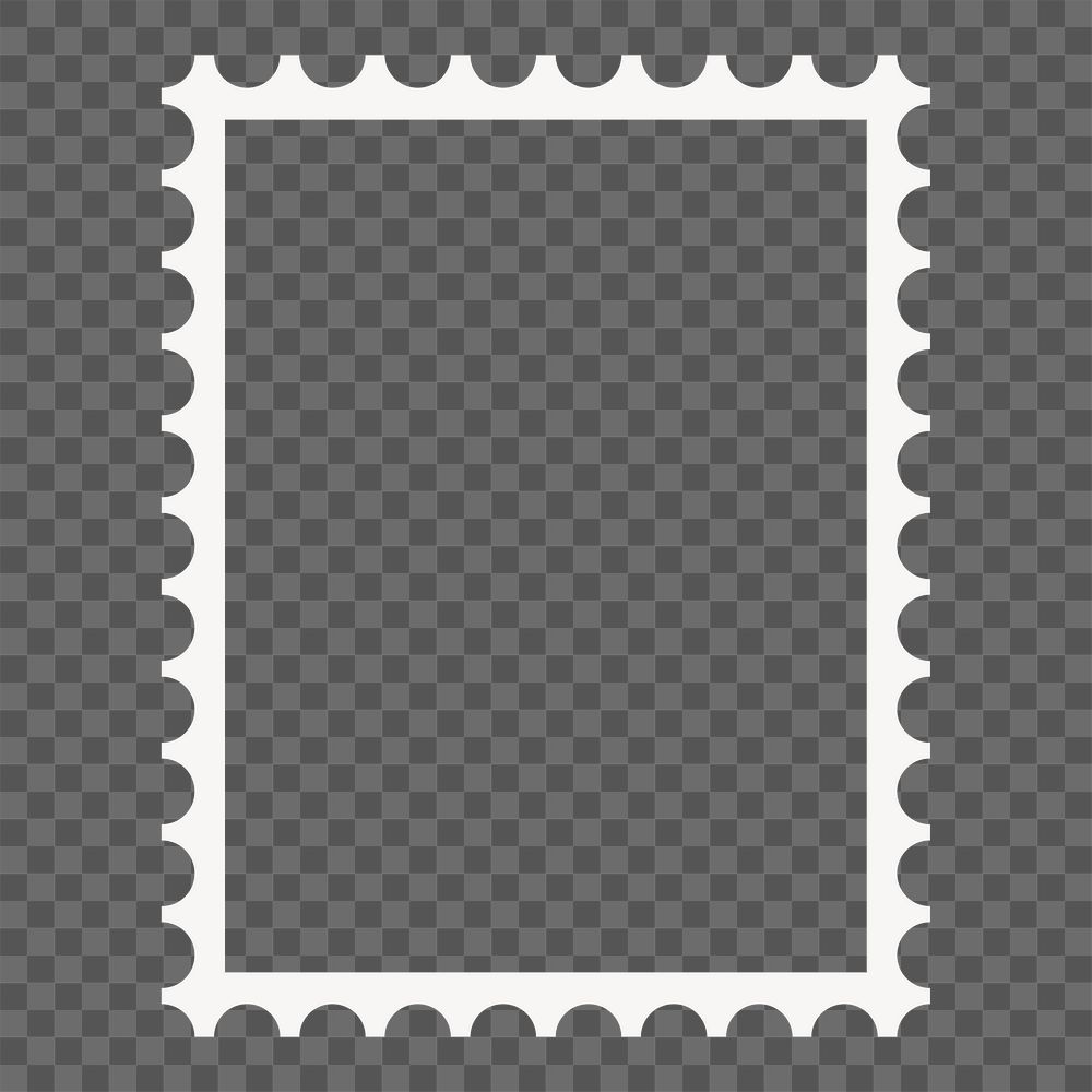 Blank stamp png frame, black and white design, transparent design
