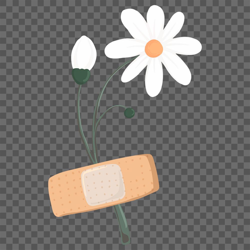 Bandage flower png sticker, transparent background