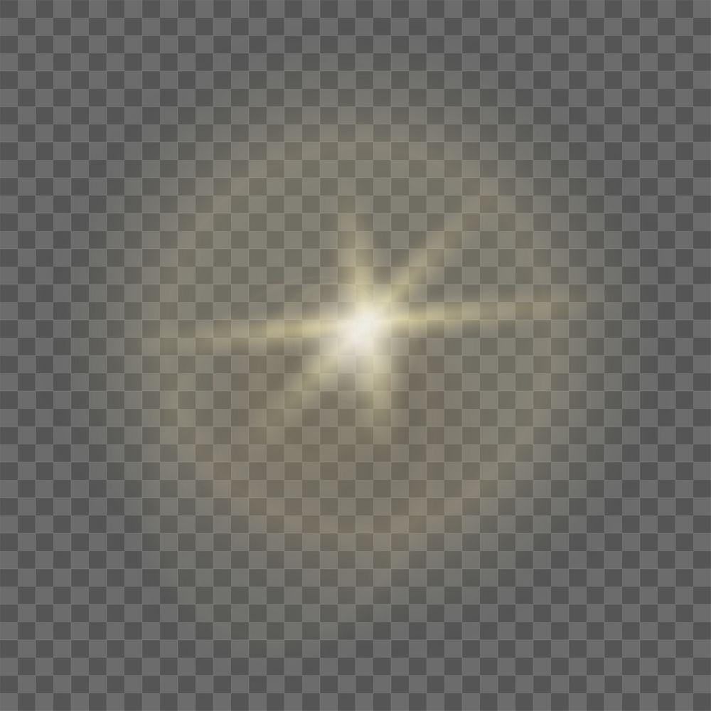 Lens flare png effect, light design element, transparent background. 