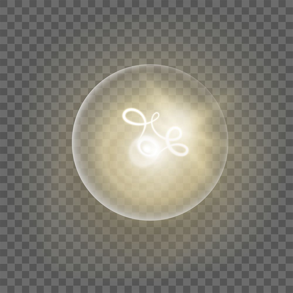 Glowing light bulb png sticker, transparent background 