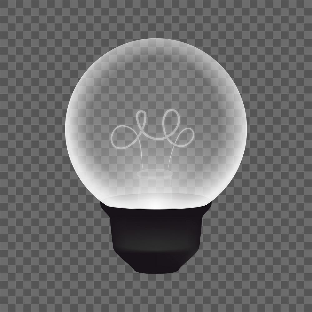 Light bulb png sticker, white design, transparent background