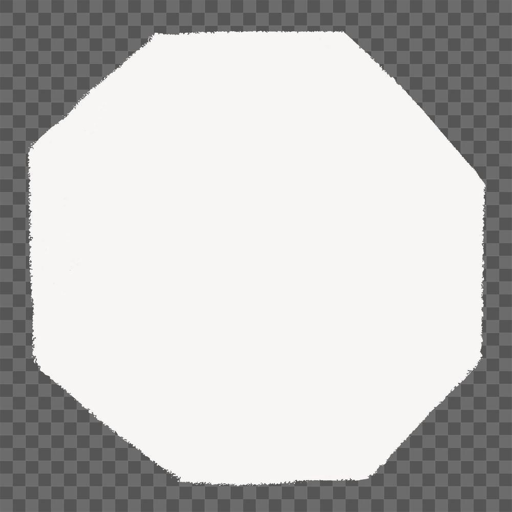 White octagon badge png sticker, transparent background