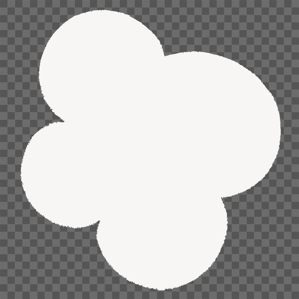 Blob shape png, white sticker, transparent background
