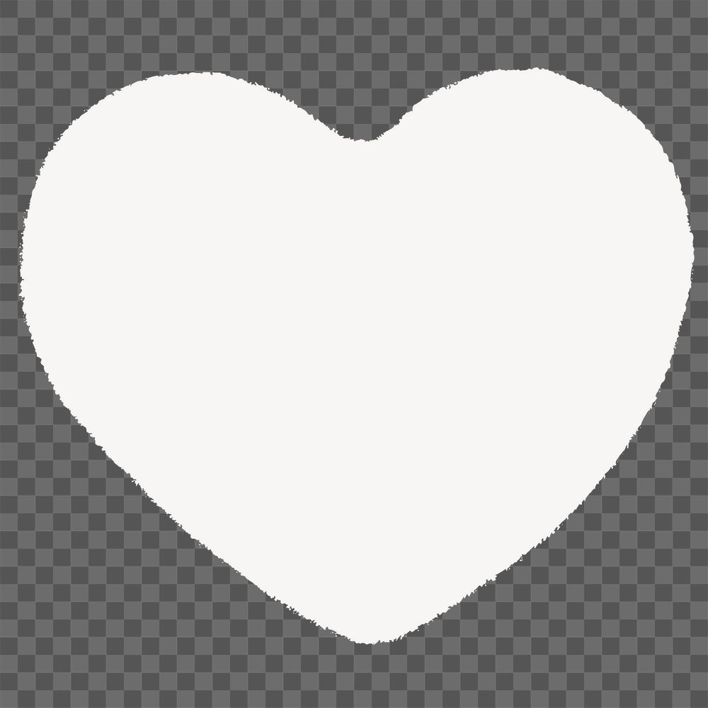 White heart png sticker, collage element design
