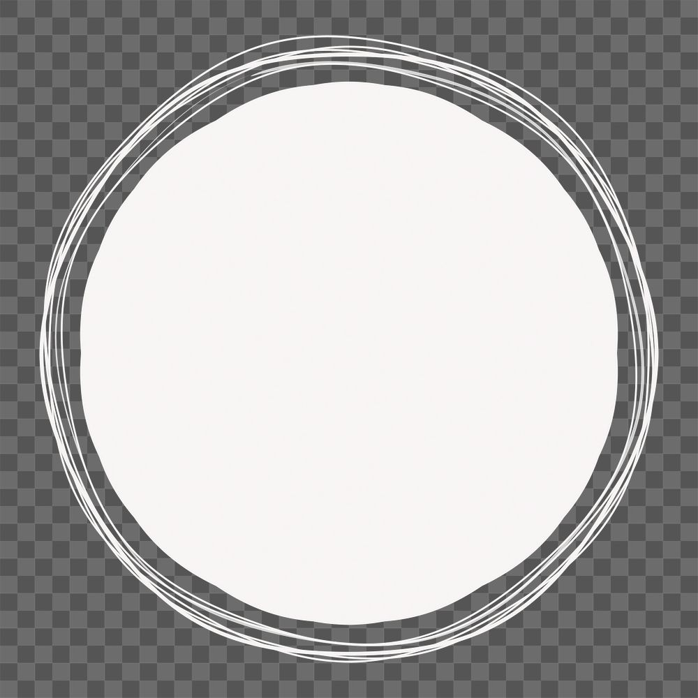 White png sticker, flat graphic paint circle simple shape design, transparent background