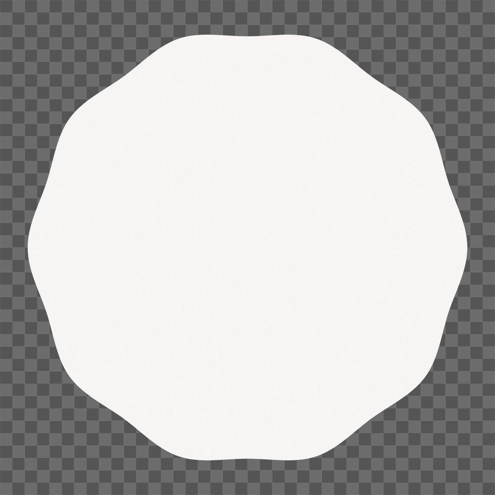 Decagon png sticker, simple white design shape, transparent background