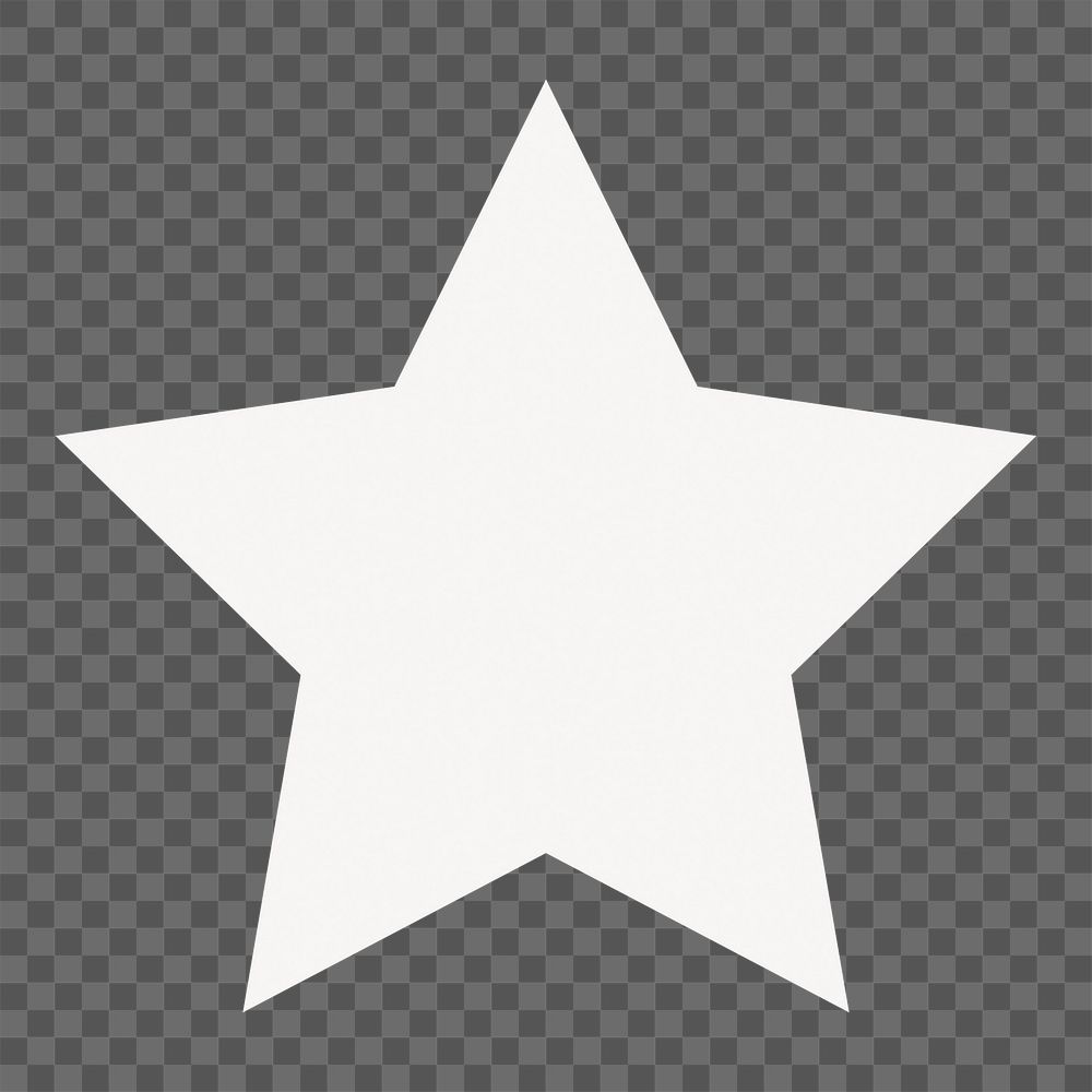 White star png sticker, basic design, transparent background