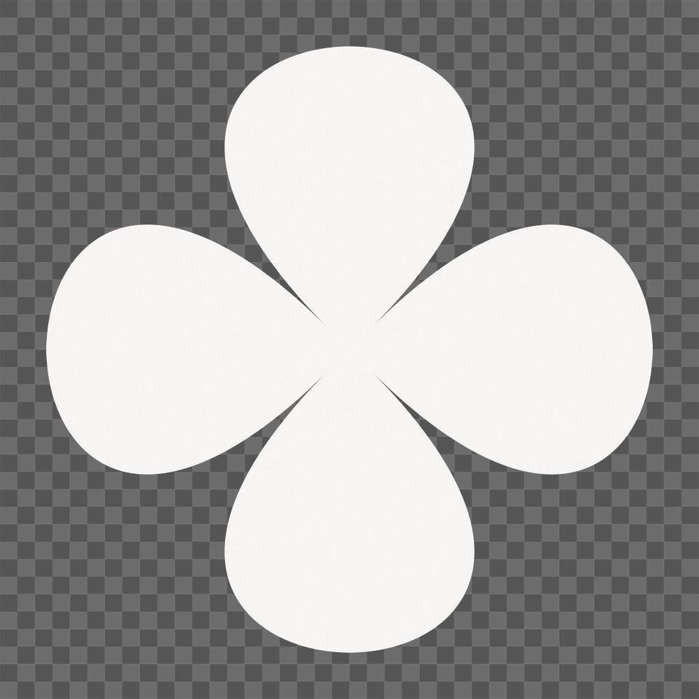 White png sticker, flat graphic quatrefoil simple shape design, transparent background