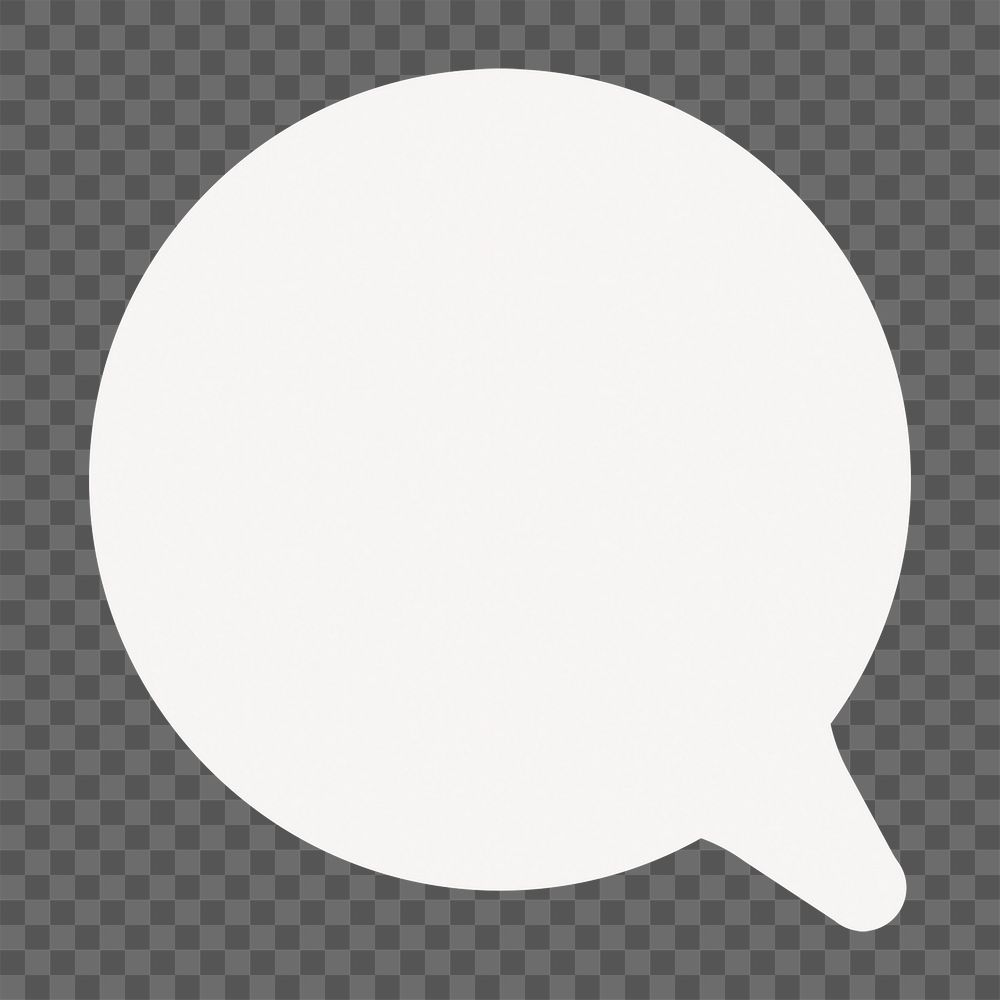 Speech bubble png sticker, simple white design shape, transparent background