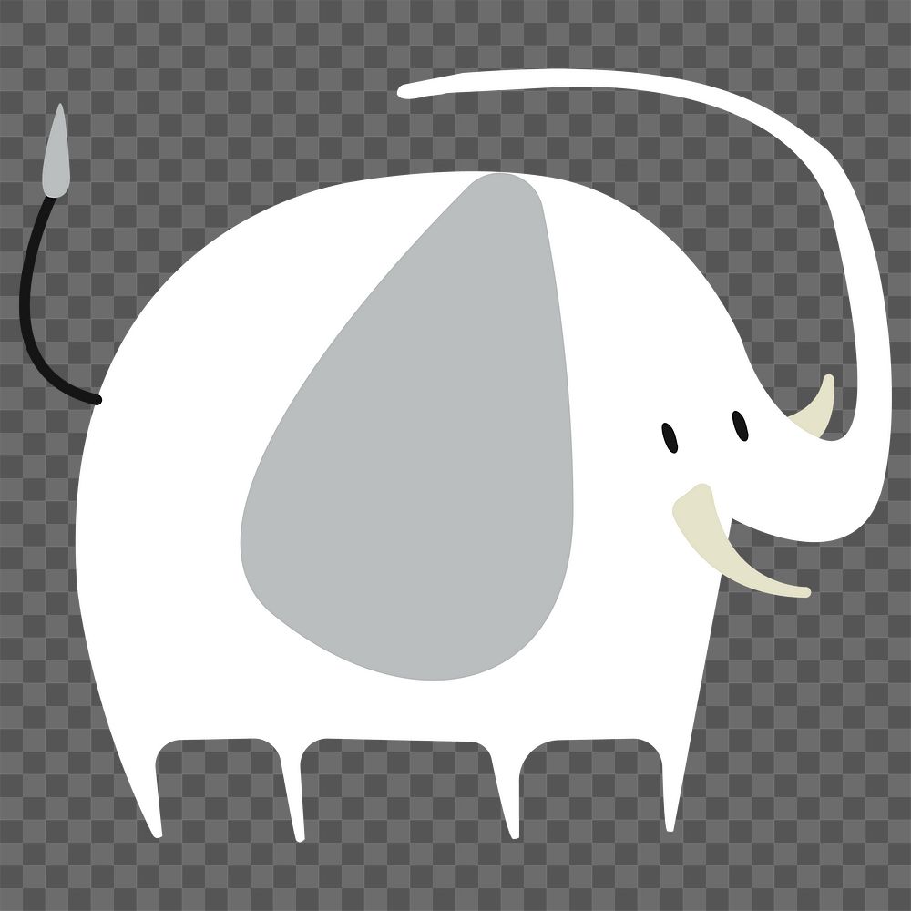 Png elephant flat illustration transparent sticker