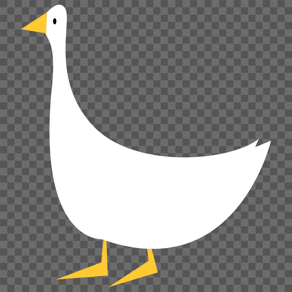 Png goose digital sticker flat illustration design element