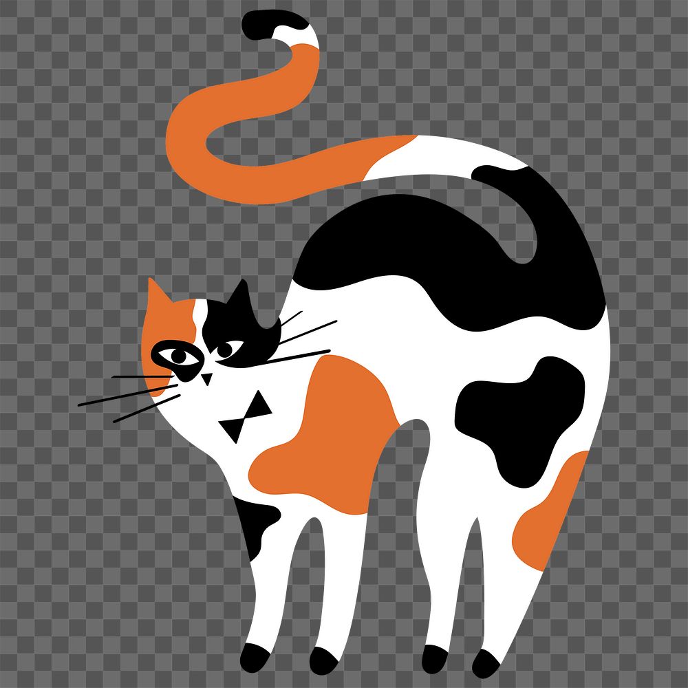Cat png digital sticker transparent animal illustration