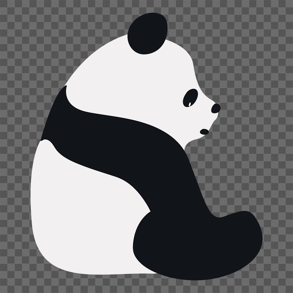 Panda png animal sticker doodle cartoon for kids