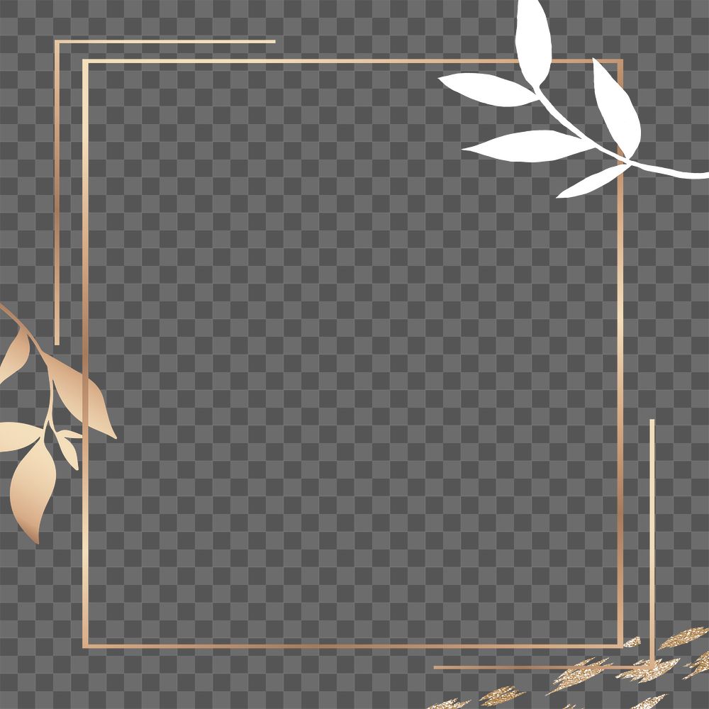 Frame png festive golden design with space for text