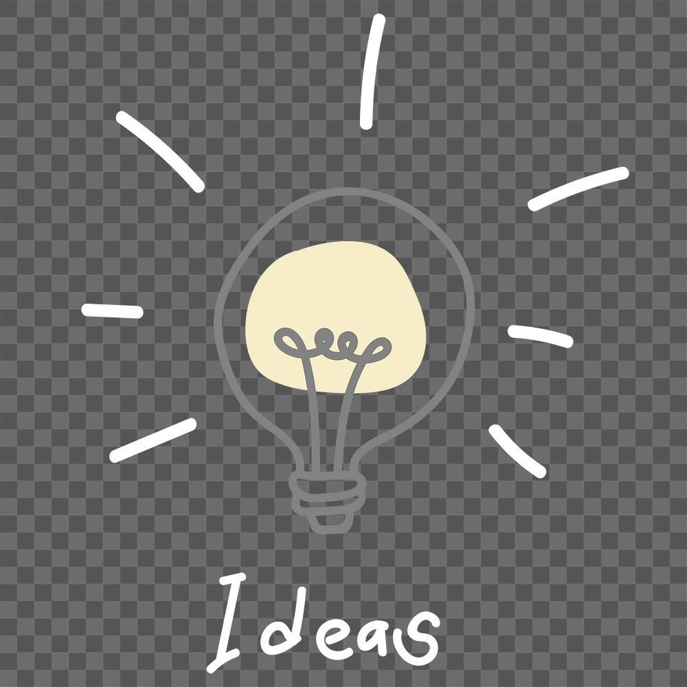 Png ideas light bulb doodle illustration