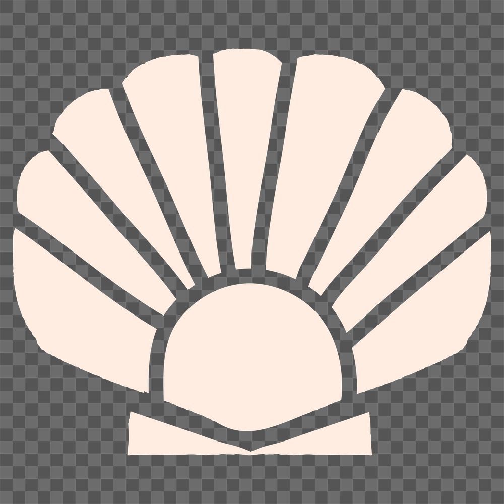 Hand drawn scallop shell doodle transparent png