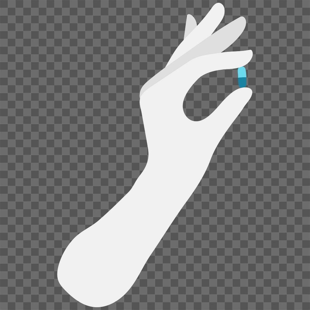 Hand holding a pill transparent png