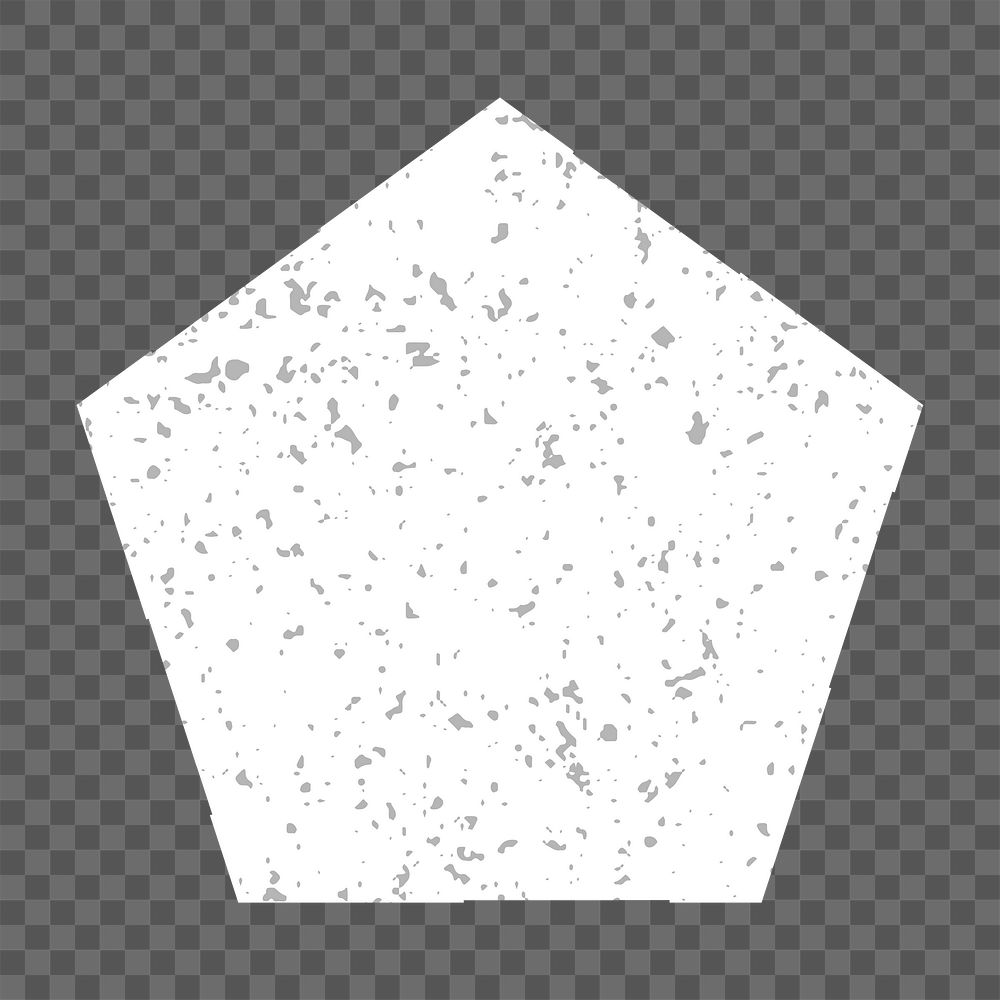 White geometric pentagon design element 