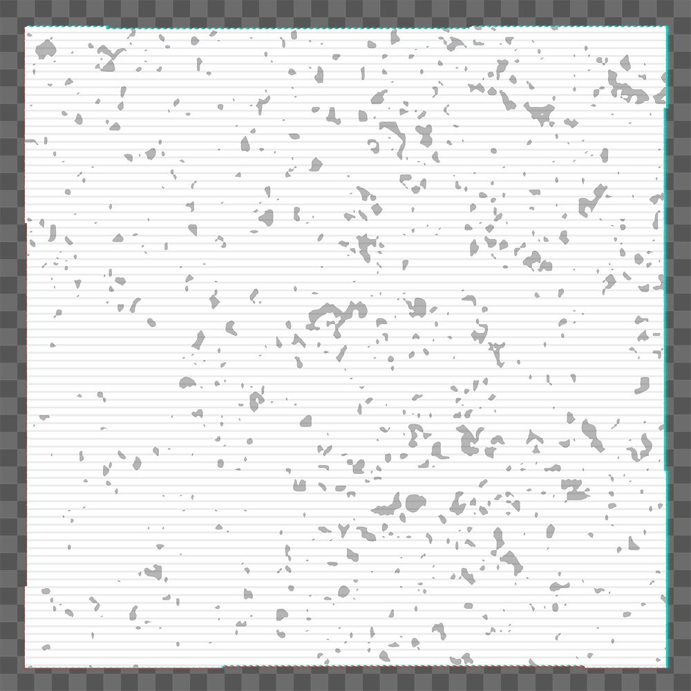 White geometric square with glitch effect design element 