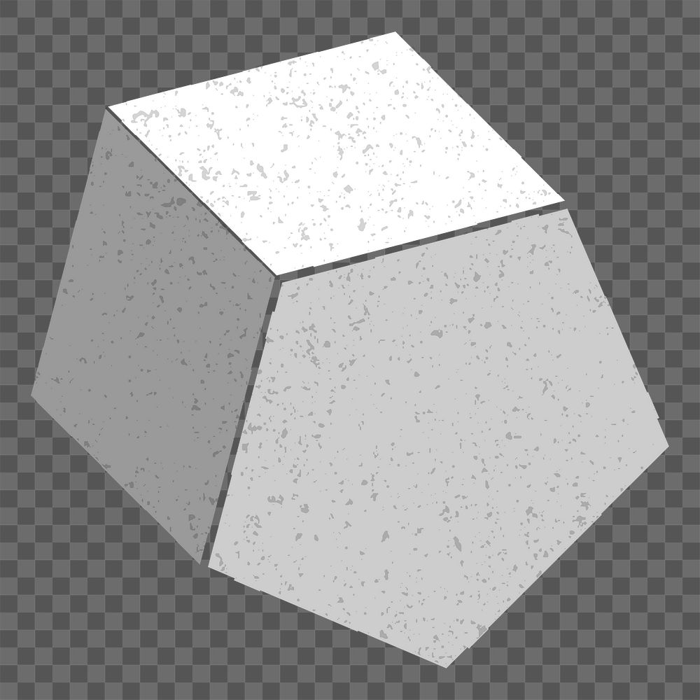 Gray 3D pentagonal prism design element 