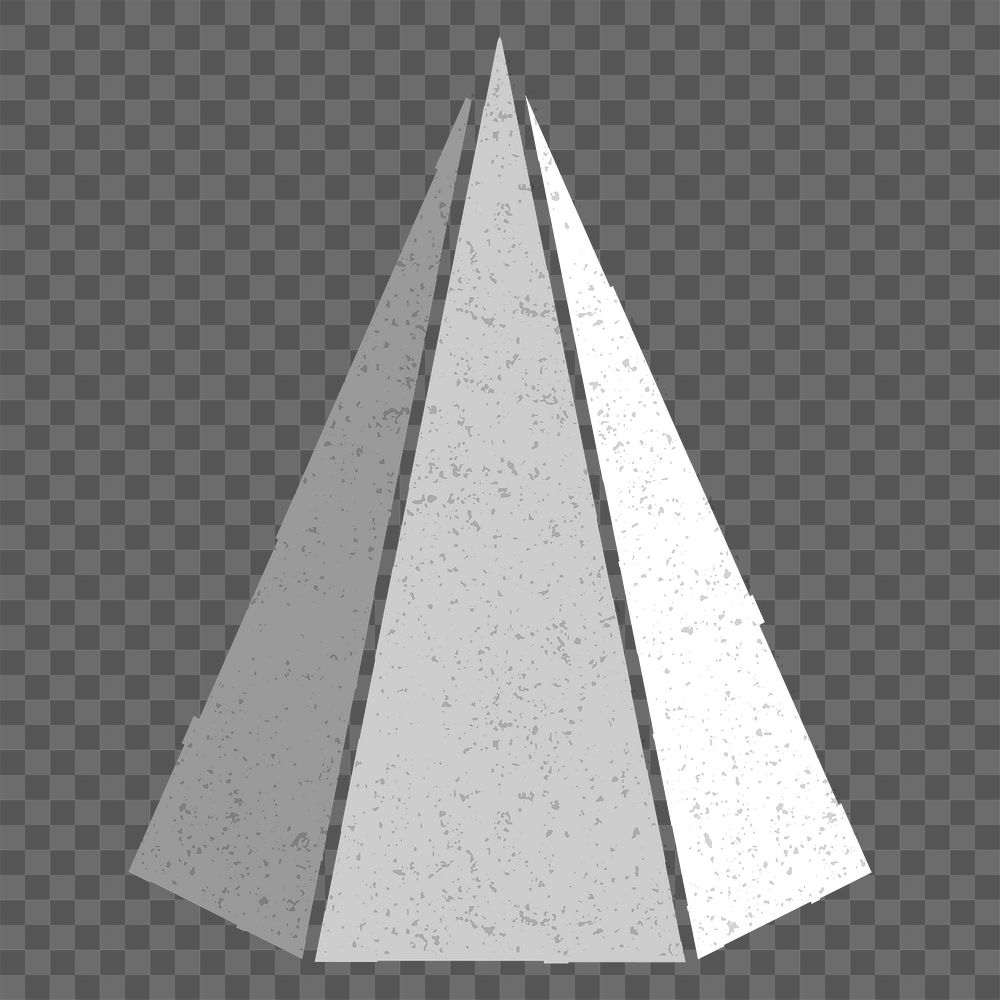 3D gray pentagonal pyramid design element 