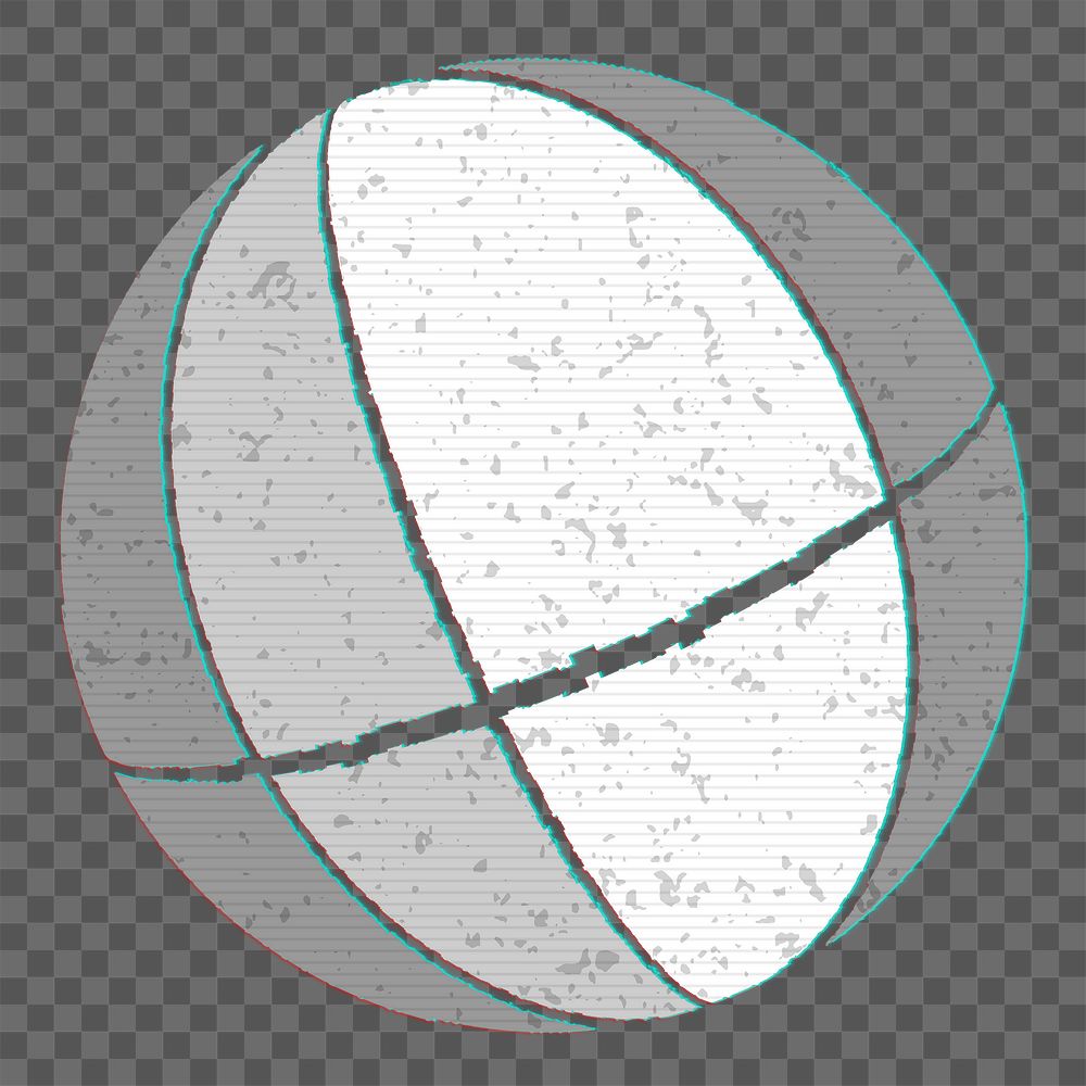 3D gray sphere with glitch effect design element 