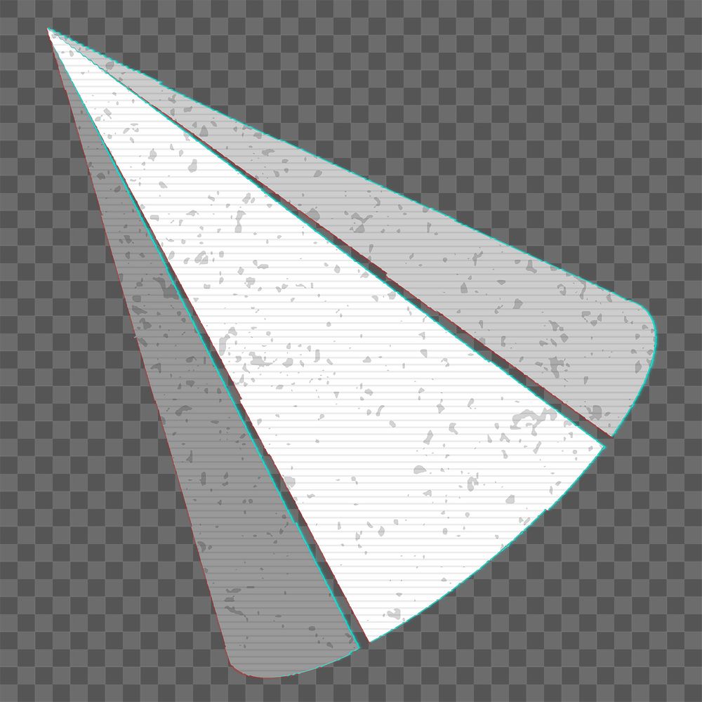 Gray 3D hexagonal cone with glitch effect design element 