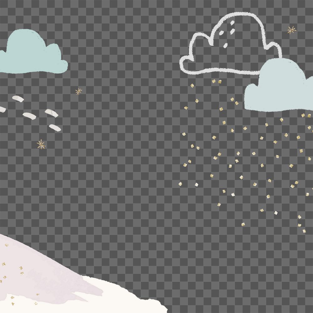 Weather png border background cute doodle illustration